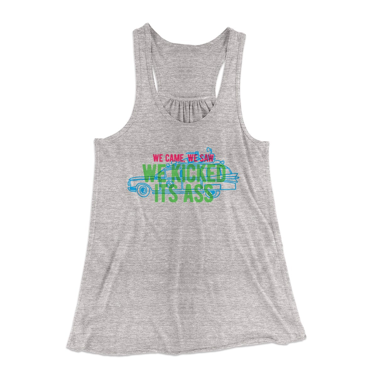We Came, We Saw, We Kicked Its Ass Women's Flowey Tank Top Athletic Heather | Funny Shirt from Famous In Real Life