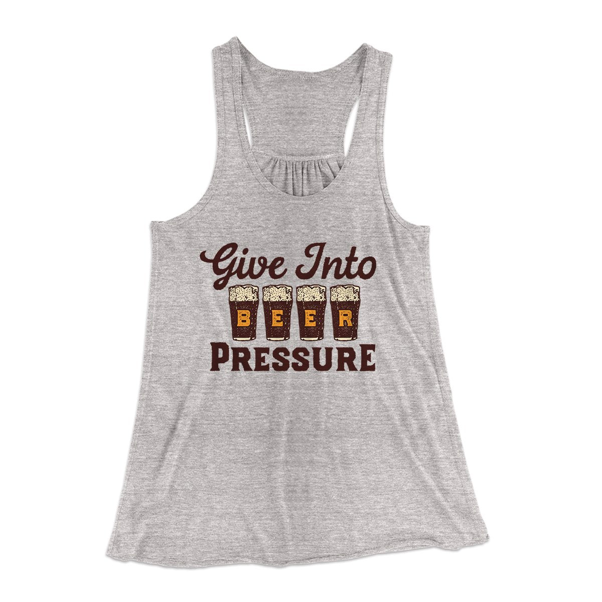 Give Into Beer Pressure Women's Flowey Tank Top | Funny Shirt from Famous In Real Life