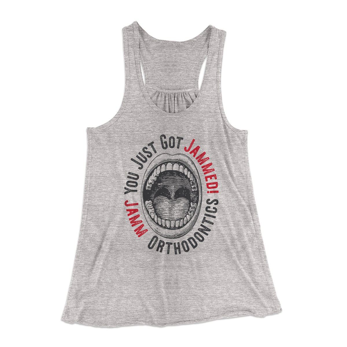 Jamm Orthodontics Women's Flowey Tank Top Athletic Heather | Funny Shirt from Famous In Real Life