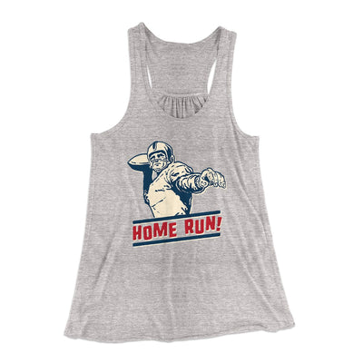 Home Run! Funny Women's Flowey Tank Top Athletic Heather | Funny Shirt from Famous In Real Life