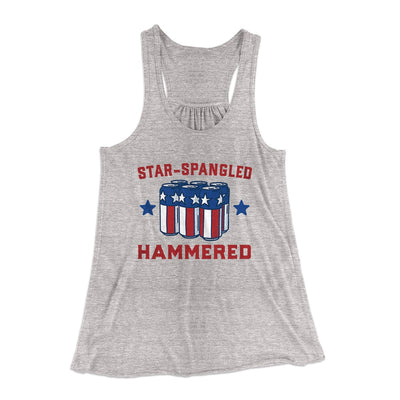 Star Spangled Hammered Women's Flowey Tank Top Athletic Heather | Funny Shirt from Famous In Real Life