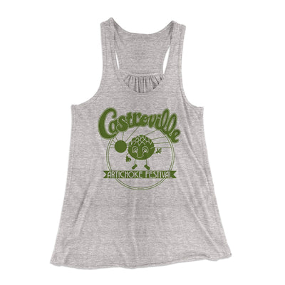 Castroville Artichoke Festival Women's Flowey Tank Top Athletic Heather | Funny Shirt from Famous In Real Life