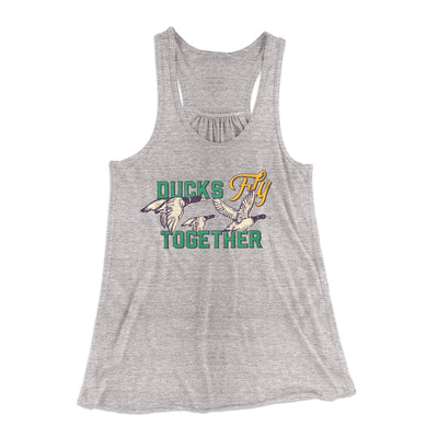 Ducks Fly Together Women's Flowey Tank Top Athletic Heather | Funny Shirt from Famous In Real Life