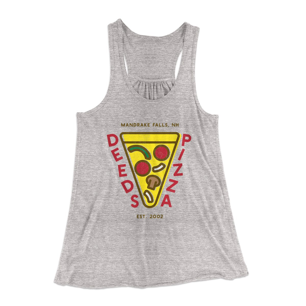 Deeds Pizza Women's Flowey Tank Top | Funny Shirt from Famous In Real Life