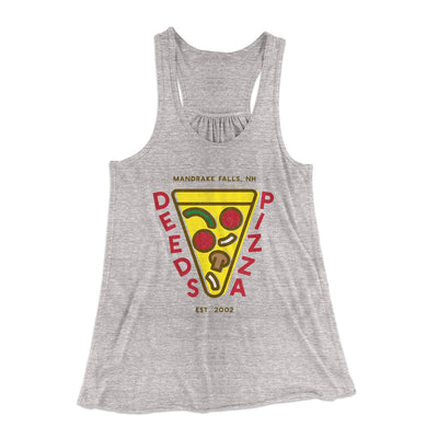 Deeds Pizza Women's Flowey Tank Top Athletic Heather | Funny Shirt from Famous In Real Life