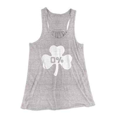 0% Irish Women's Flowey Tank Top Athletic Heather | Funny Shirt from Famous In Real Life