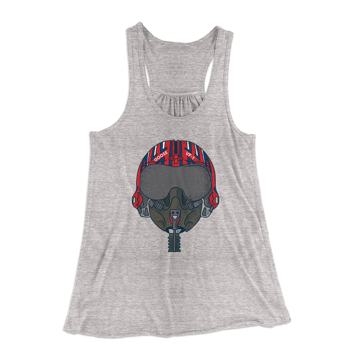 Goose Helmet Women's Flowey Tank Top Athletic Heather | Funny Shirt from Famous In Real Life