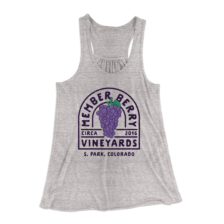 Member Berry Vineyards Women's Flowey Tank Top Athletic Heather | Funny Shirt from Famous In Real Life