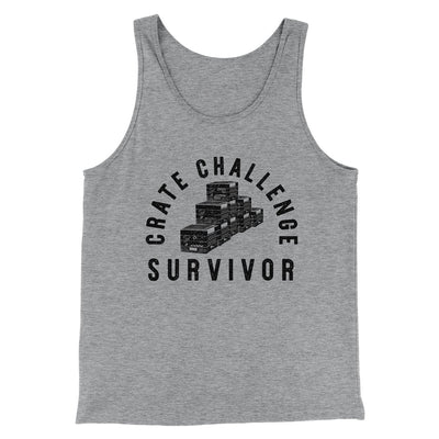 Crate Challenge Survivor 2021 Men/Unisex Tank Athletic Heather | Funny Shirt from Famous In Real Life