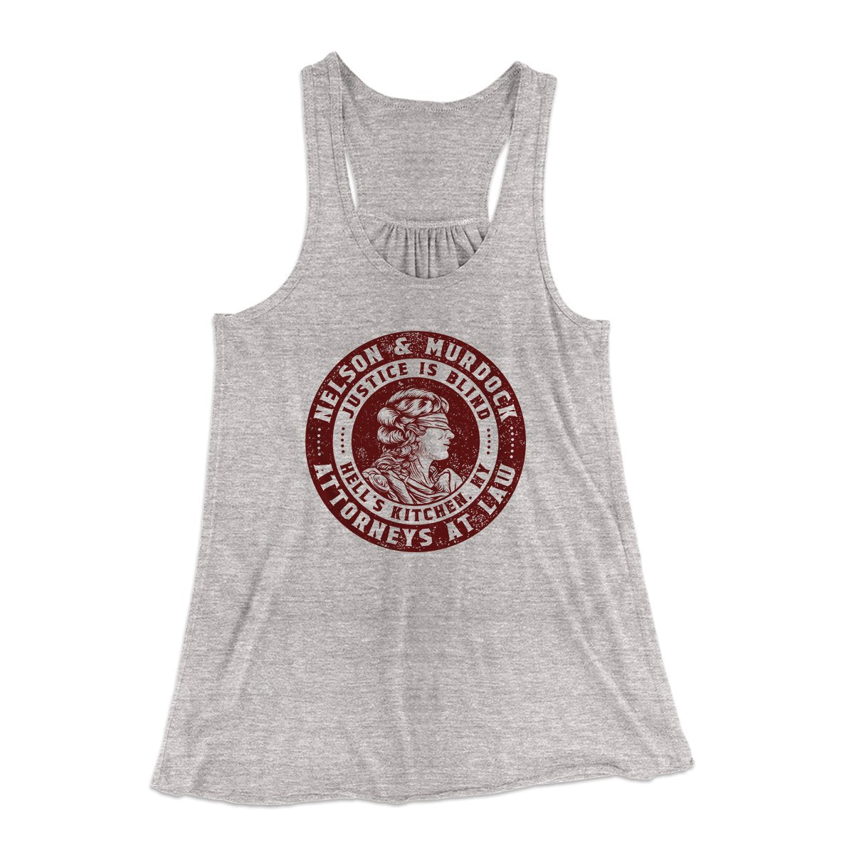 Nelson And Murdock Attorneys At Law Women's Flowey Tank Top Athletic Heather | Funny Shirt from Famous In Real Life