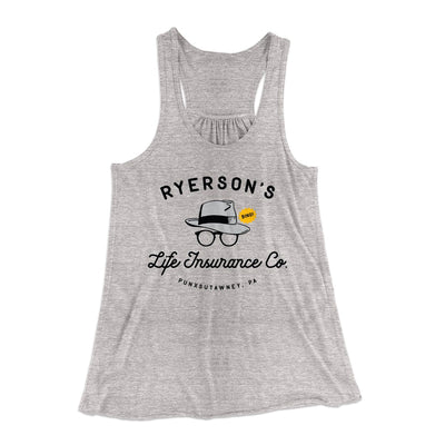 Ryerson's Life Insurance Women's Flowey Tank Top Athletic Heather | Funny Shirt from Famous In Real Life