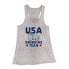 USA Drinking Team Women's Flowey Tank Top Athletic Heather | Funny Shirt from Famous In Real Life