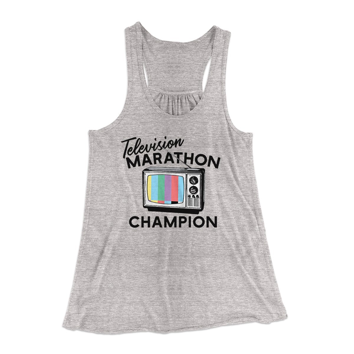Television Marathon Champion Funny Women's Flowey Tank Top | Funny Shirt from Famous In Real Life