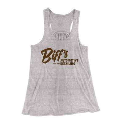 Biff's Auto Detailing Women's Flowey Tank Top Athletic Heather | Funny Shirt from Famous In Real Life