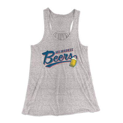 Milwaukee Beers Women's Flowey Tank Top Athletic Heather | Funny Shirt from Famous In Real Life