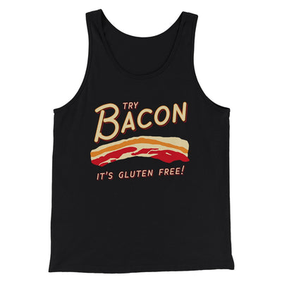 Try Bacon Men/Unisex Tank Top Black | Funny Shirt from Famous In Real Life