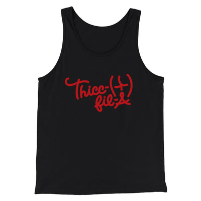 Thicc-Fil-A Funny Men/Unisex Tank Top Black | Funny Shirt from Famous In Real Life