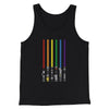 Lightsaber Color Rainbow Men/Unisex Tank Top Black | Funny Shirt from Famous In Real Life