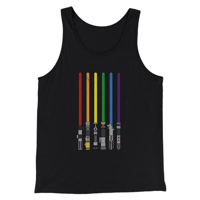 Lightsaber Color Rainbow Funny Movie Men/Unisex Tank Top Black | Funny Shirt from Famous In Real Life