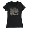 You Name It Funny Thanksgiving Women's T-Shirt Black | Funny Shirt from Famous In Real Life