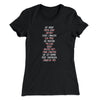 Arya's Kill List Women's T-Shirt Black | Funny Shirt from Famous In Real Life
