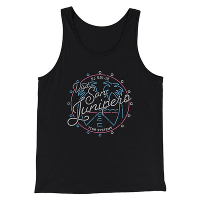 Visit San Junipero Funny Movie Men/Unisex Tank Top Black | Funny Shirt from Famous In Real Life