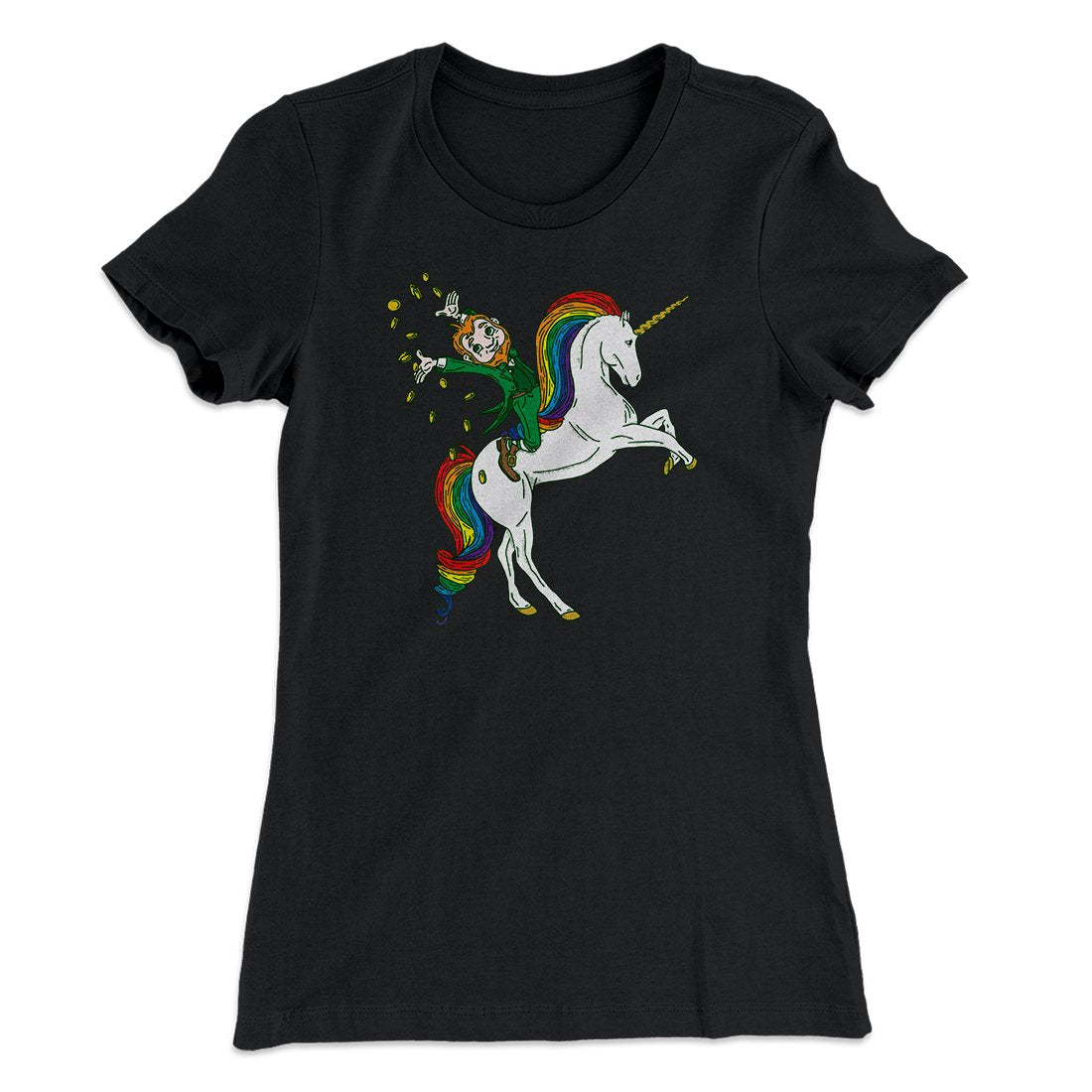 Leprechaun Unicorn Jockey Women's T-Shirt | Funny Shirt from Famous In Real Life