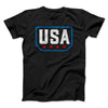 USA Badge Logo Men/Unisex T-Shirt Black | Funny Shirt from Famous In Real Life