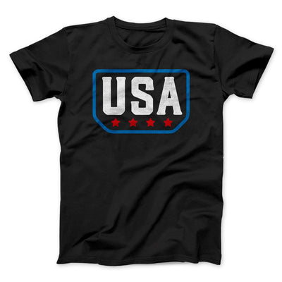 USA Badge Logo Men/Unisex T-Shirt Black | Funny Shirt from Famous In Real Life