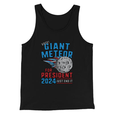 Giant Meteor 2024 Men/Unisex Tank Top Black | Funny Shirt from Famous In Real Life