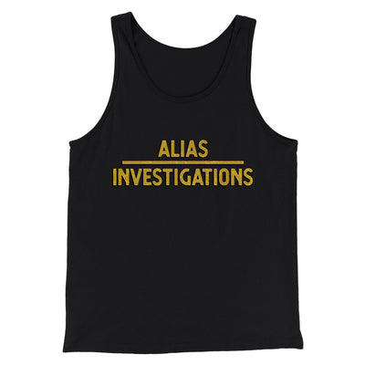 Alias Investigations Men/Unisex Tank Top Black | Funny Shirt from Famous In Real Life