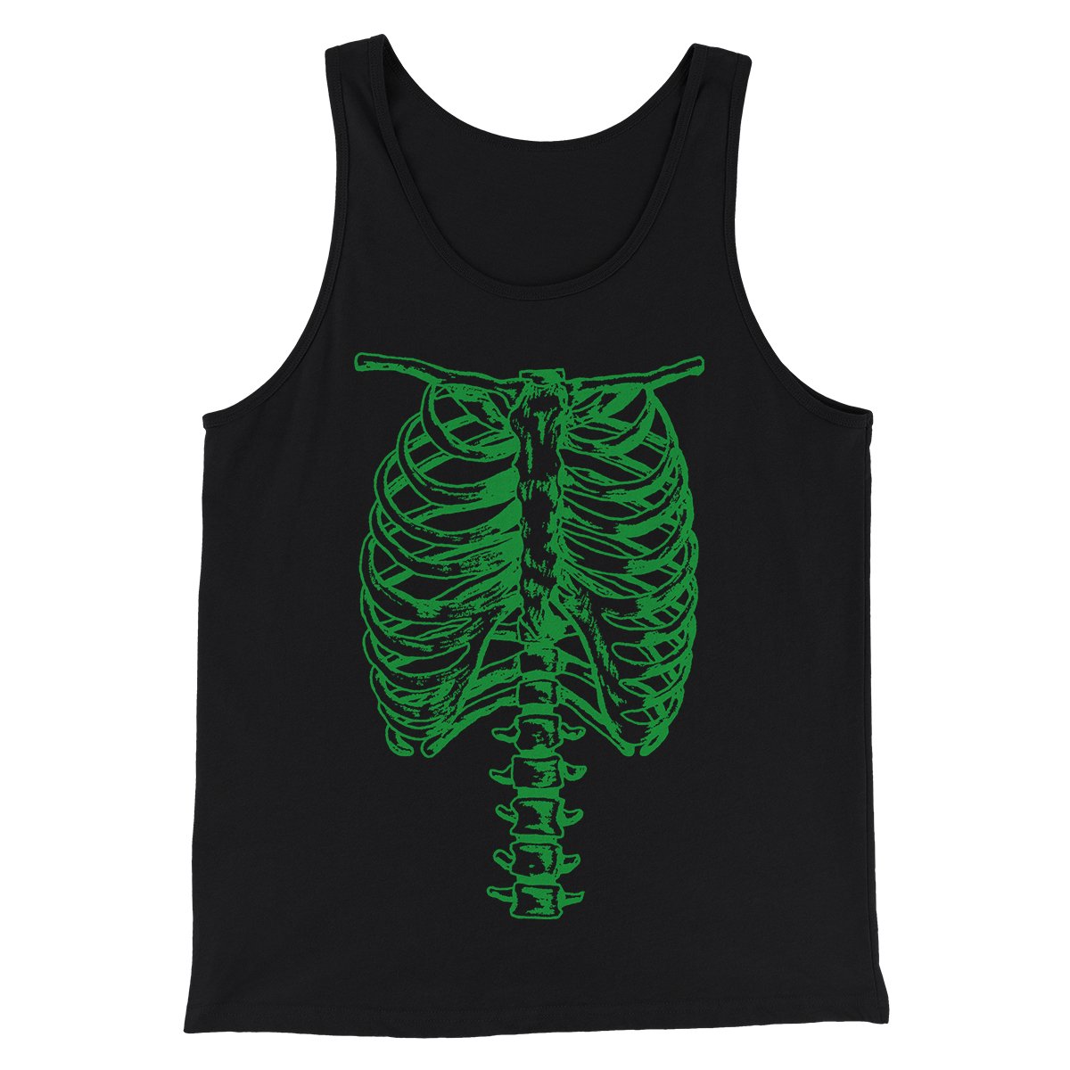 Green Spinal Skeleton Funny Movie Men/Unisex Tank Top | Funny Shirt from Famous In Real Life