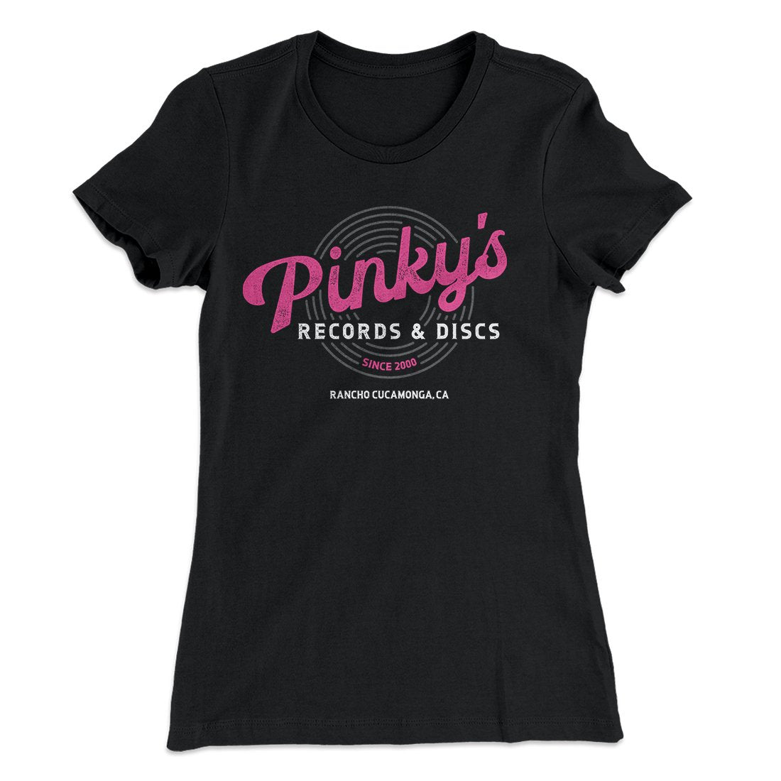Pinky's Record Shop Women's T-Shirt Black | Funny Shirt from Famous In Real Life