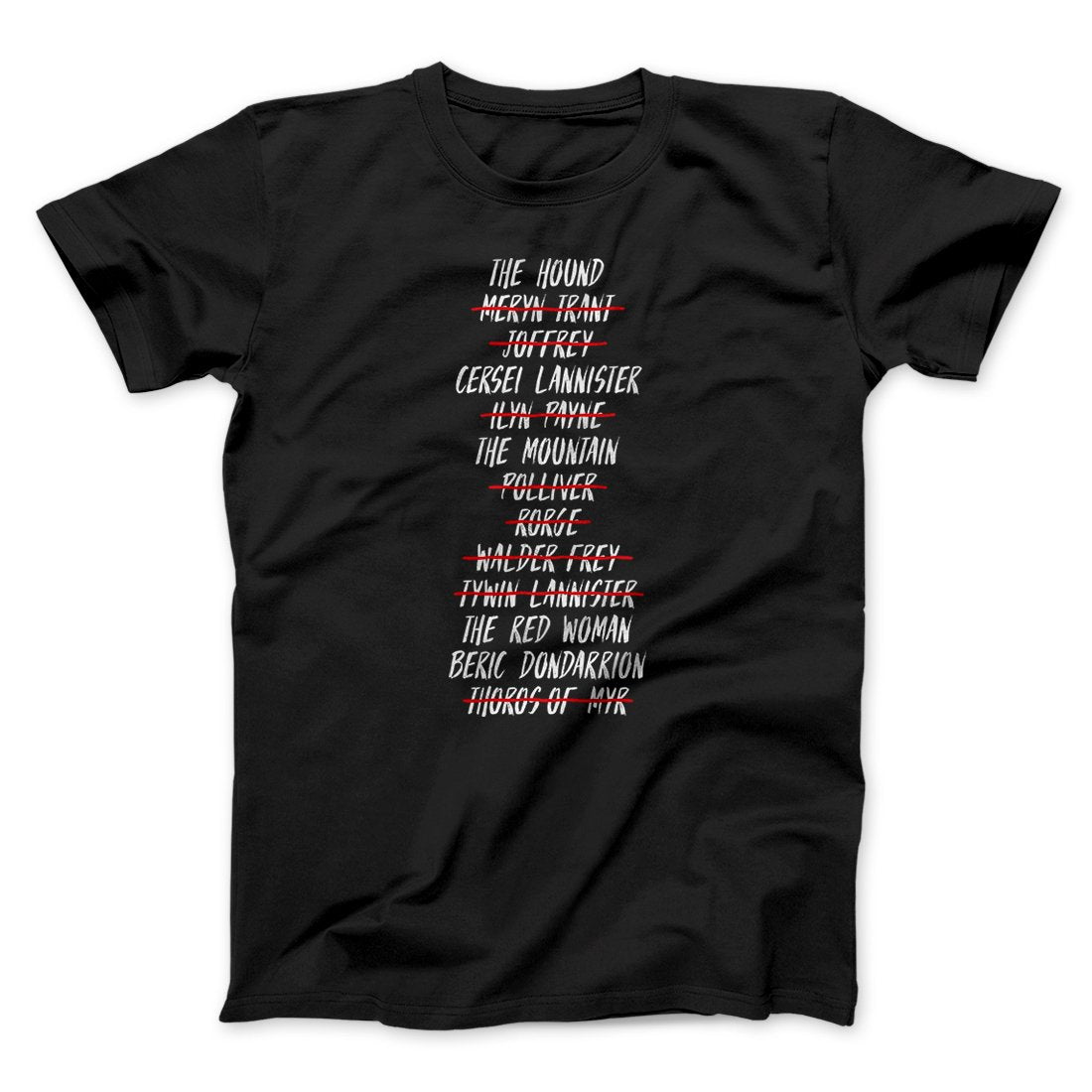 Arya's Kill List Men/Unisex T-Shirt | Funny Shirt from Famous In Real Life