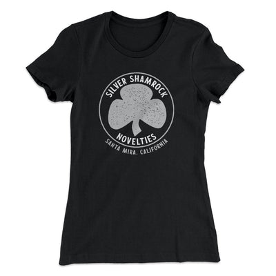 Silver Shamrock Novelties Women's T-Shirt Black | Funny Shirt from Famous In Real Life