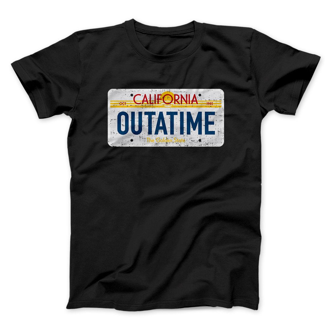 Outatime License Plate Funny Movie Men/Unisex T-Shirt | Funny Shirt from Famous In Real Life