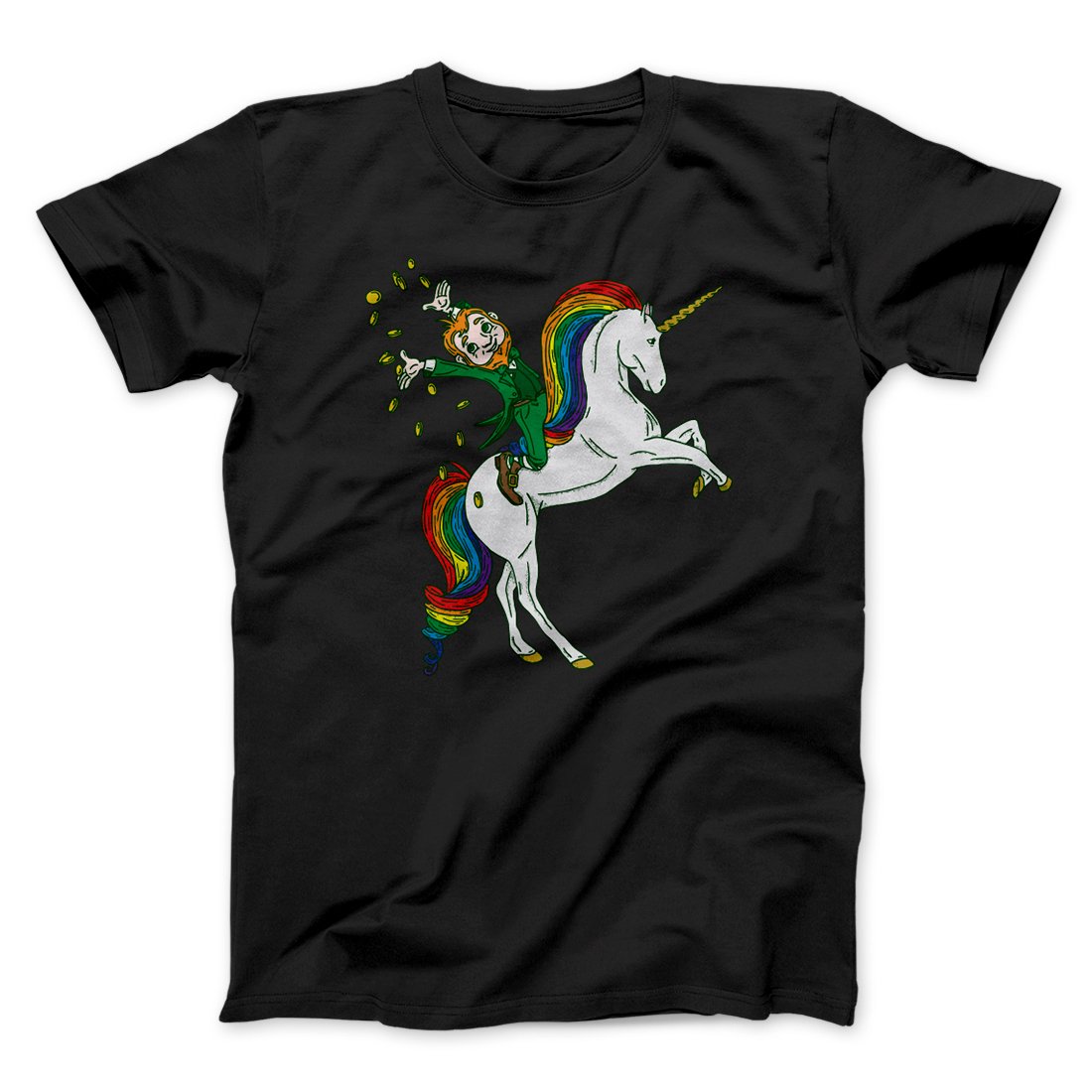 Leprechaun Unicorn Jockey Men/Unisex T-Shirt | Funny Shirt from Famous In Real Life