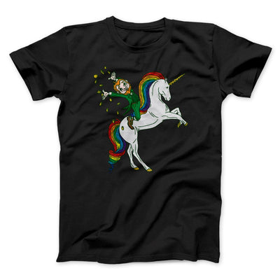 Leprechaun Unicorn Jockey Men/Unisex T-Shirt Black | Funny Shirt from Famous In Real Life