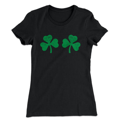 Shamrock Bra Women's T-Shirt Black | Funny Shirt from Famous In Real Life