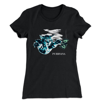 Purrvana Women's T-Shirt Black | Funny Shirt from Famous In Real Life