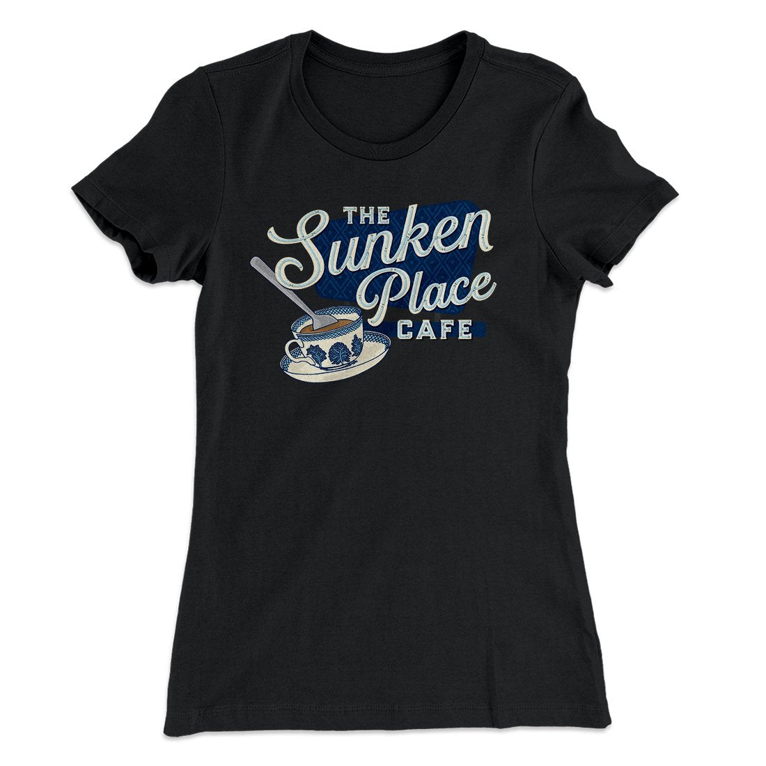 The Sunken Place Cafe Women's T-Shirt Black | Funny Shirt from Famous In Real Life