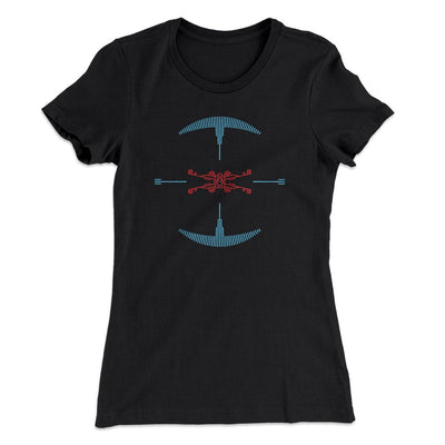 Fighter Target Women's T-Shirt Black | Funny Shirt from Famous In Real Life