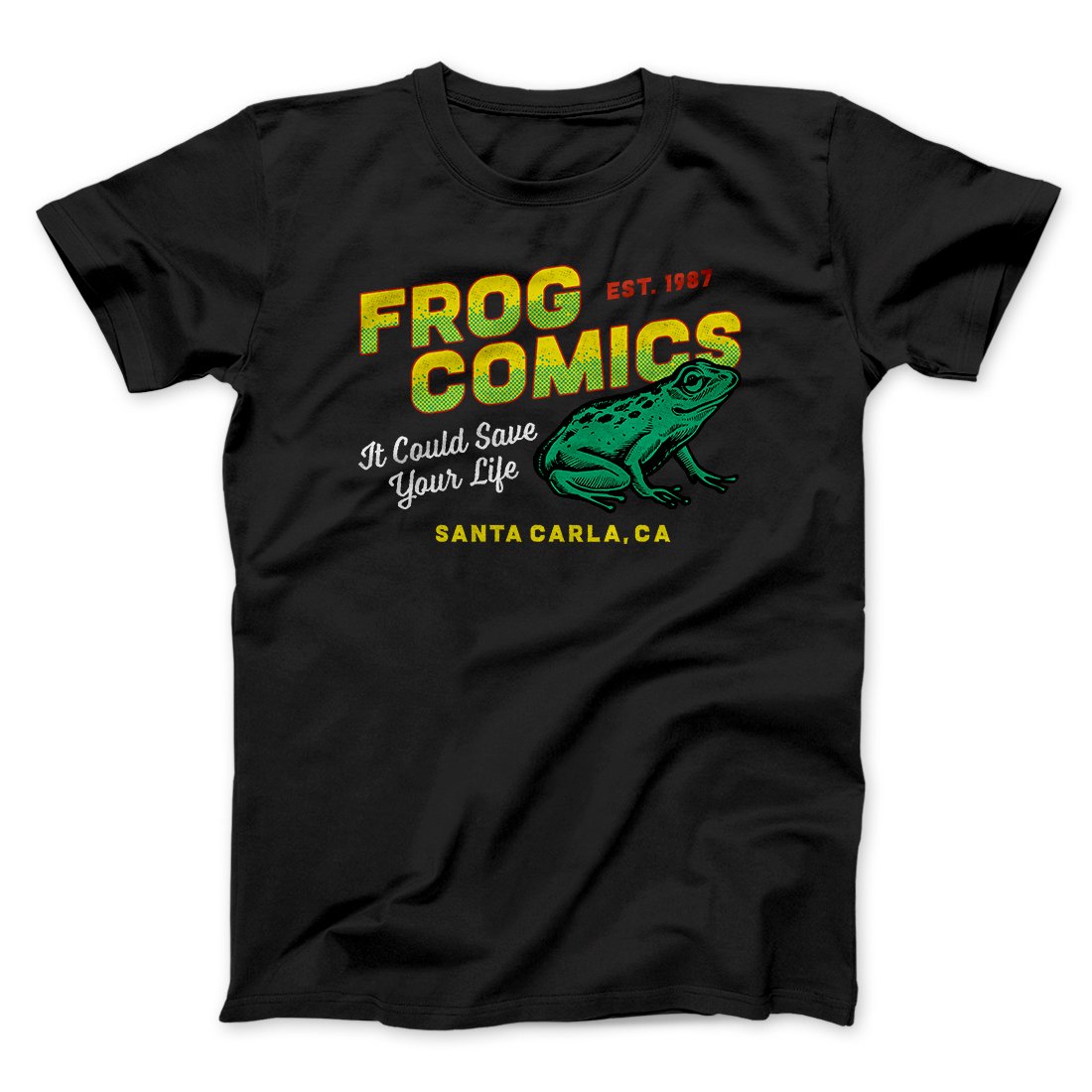 Frog Comics Funny Movie Men/Unisex T-Shirt Black | Funny Shirt from Famous In Real Life