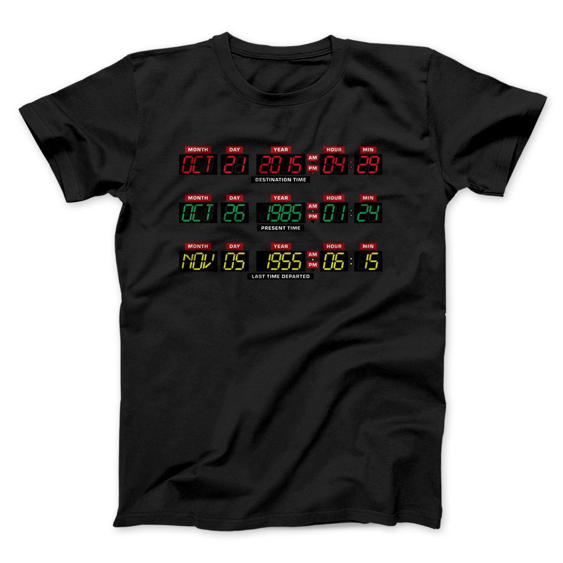 Time Machine Dashboard Funny Movie Men/Unisex T-Shirt Black | Funny Shirt from Famous In Real Life