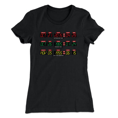 Time Machine Dashboard Women's T-Shirt Black | Funny Shirt from Famous In Real Life