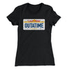 Outatime License Plate Women's T-Shirt Black | Funny Shirt from Famous In Real Life