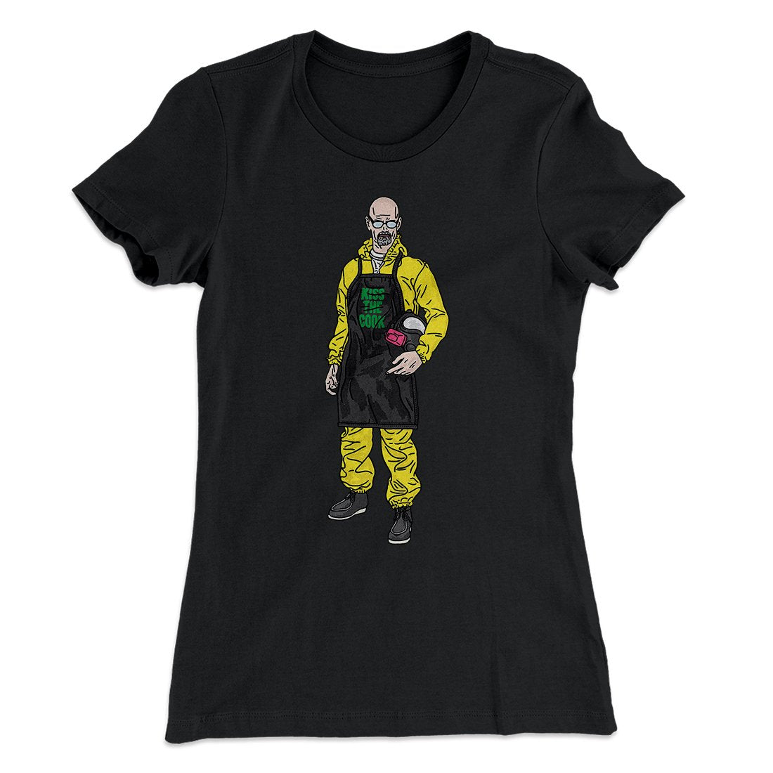 Kiss The Cook Women's T-Shirt Black | Funny Shirt from Famous In Real Life