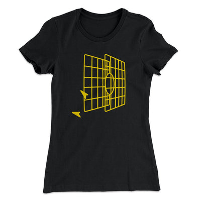 Millennium Falcon Target Women's T-Shirt Black | Funny Shirt from Famous In Real Life