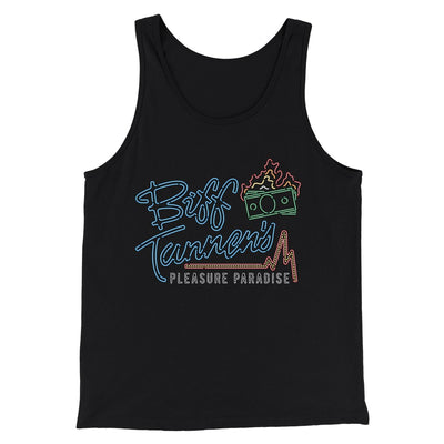 Biff Tannen's Pleasure Paradise Funny Movie Men/Unisex Tank Top Black | Funny Shirt from Famous In Real Life