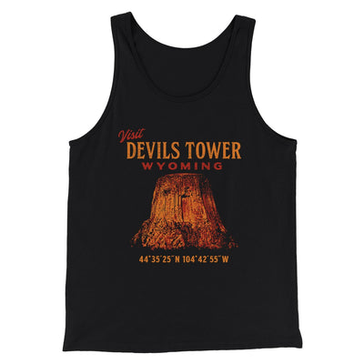 Visit Devils Tower Funny Movie Men/Unisex Tank Top Black | Funny Shirt from Famous In Real Life